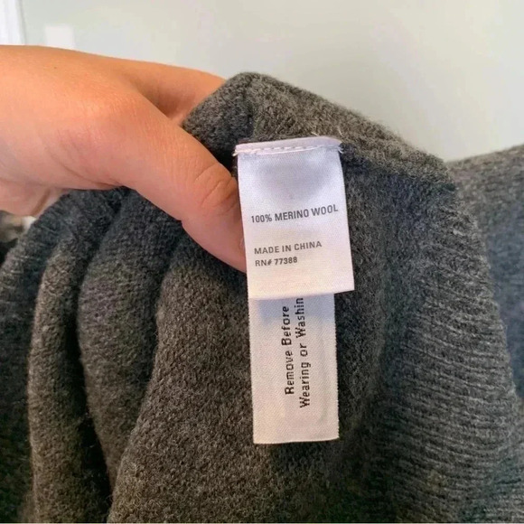 NWT  Madewell Wallace grey 100% merino wool sequin pockets sweater - Picture 5 of 5